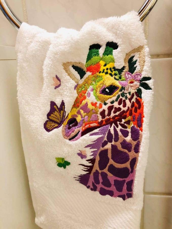 Borduurbestand Stickzebra giraf Safari, Duits
