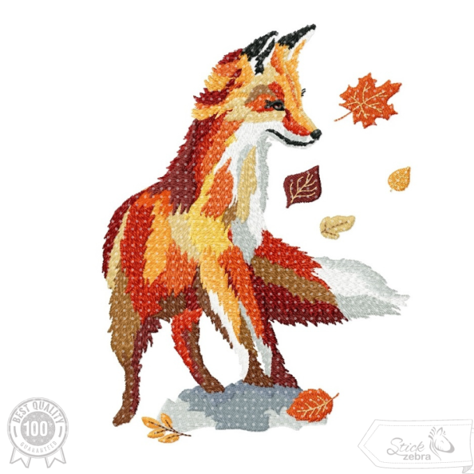 Stickdatei Stickzebra herbstlicher Fuchs | Stoffe Hemmers