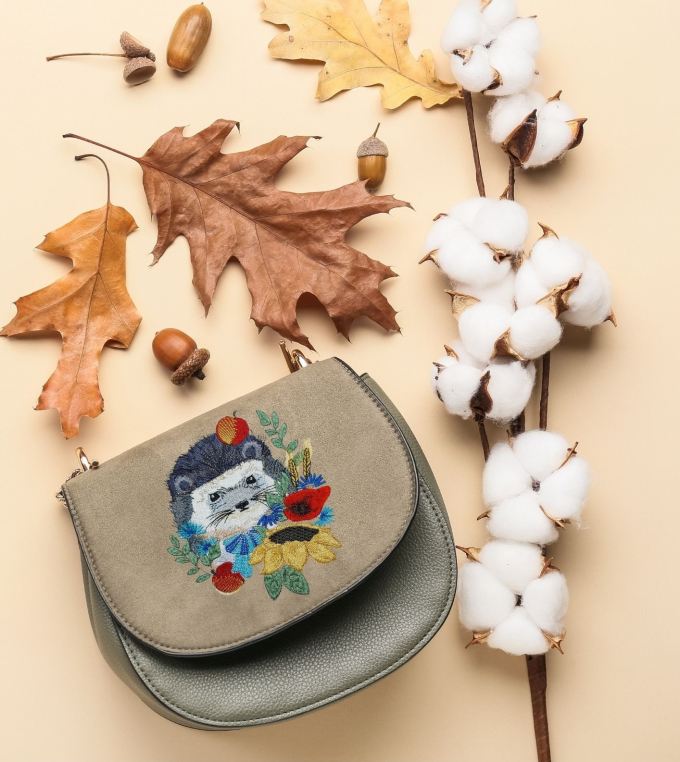 Borduurbestand Stickzebra herfst egel, Duits