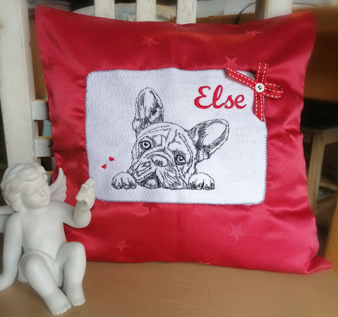 Borduurbestand Stickzebra hond Bulldog, Duits