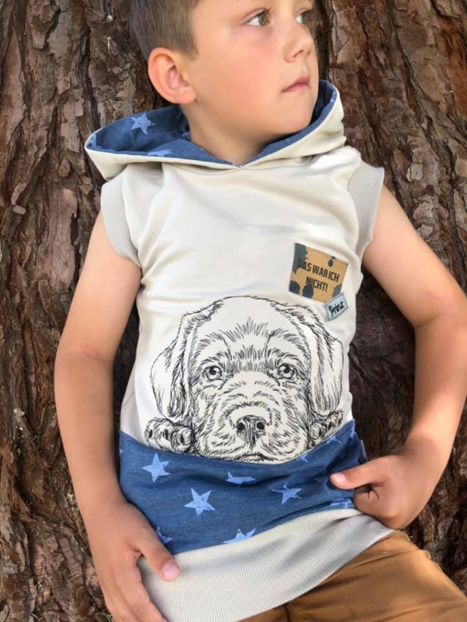 Borduurbestand Stickzebra hond labrador, Duits