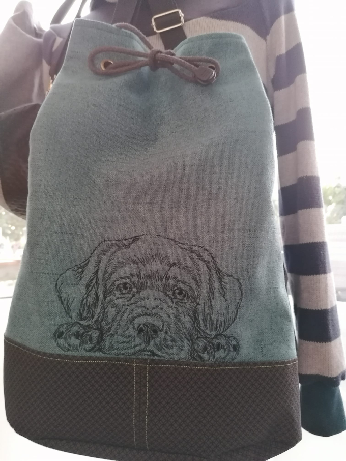 Borduurbestand Stickzebra hond labrador, Duits