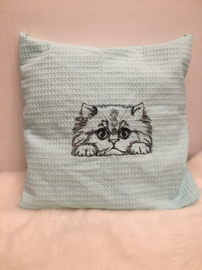 Stickdatei Stickzebra Katze Doodle, duits