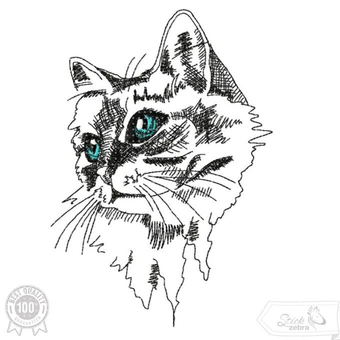Borduurbestand Stickzebra Katzengesicht, Duits