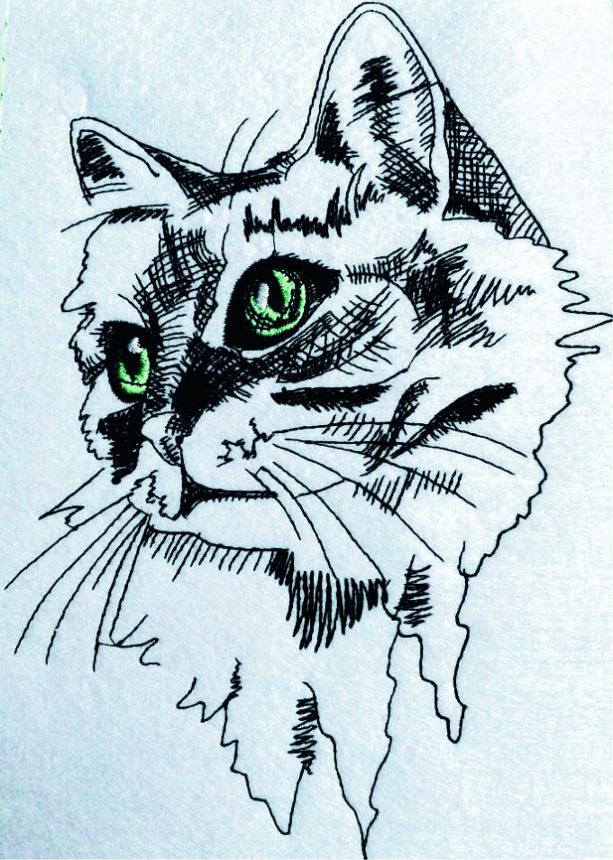 Borduurbestand Stickzebra Katzengesicht, Duits