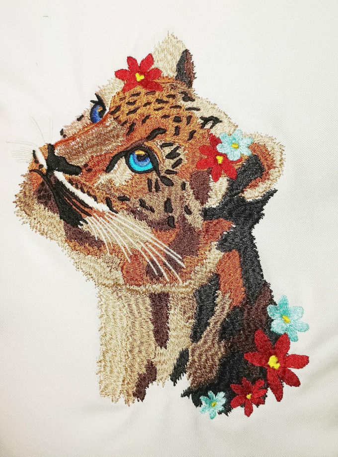 Borduurbestand Stickzebra Leopard, Duits