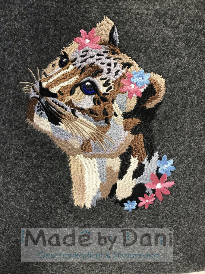 Borduurbestand Stickzebra Leopard, Duits