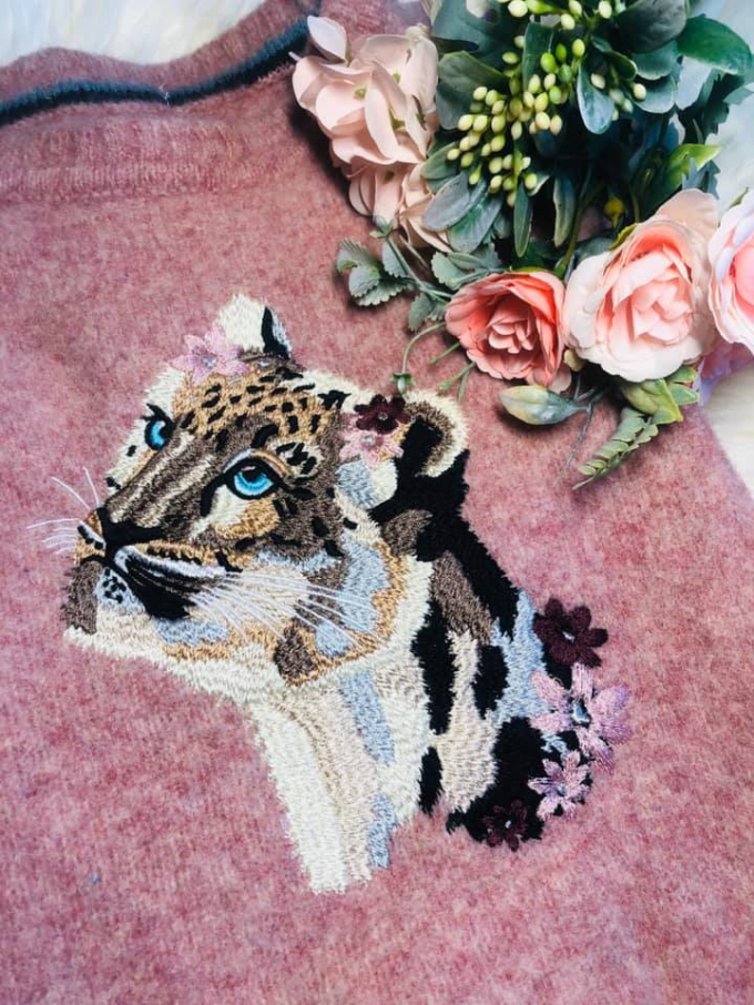 Borduurbestand Stickzebra Leopard, Duits