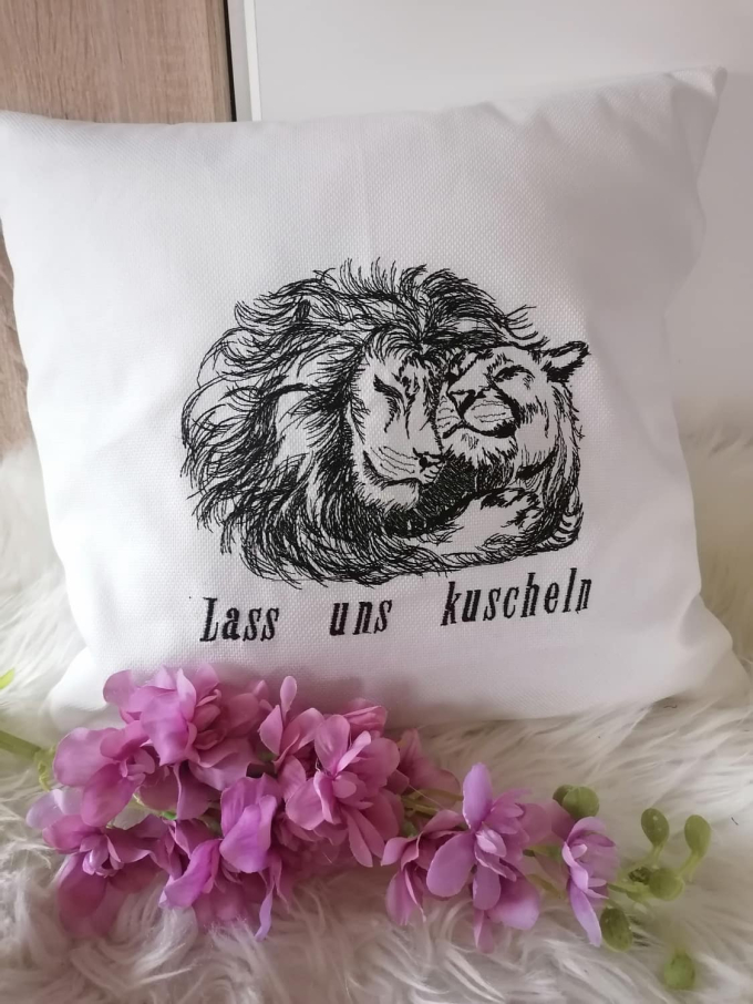 Borduurbestand Stickzebra Löwenpärchen, Duits