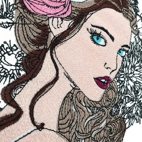 Stickdatei Stickzebra Mademoiselle Rose, duits