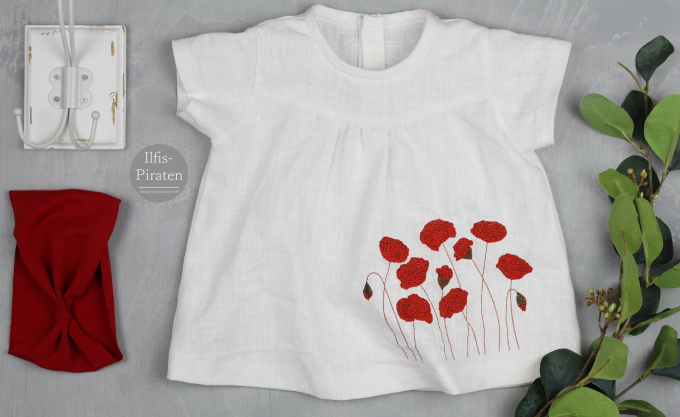 Borduurbestand Stickzebra Mohnblumen, Duits