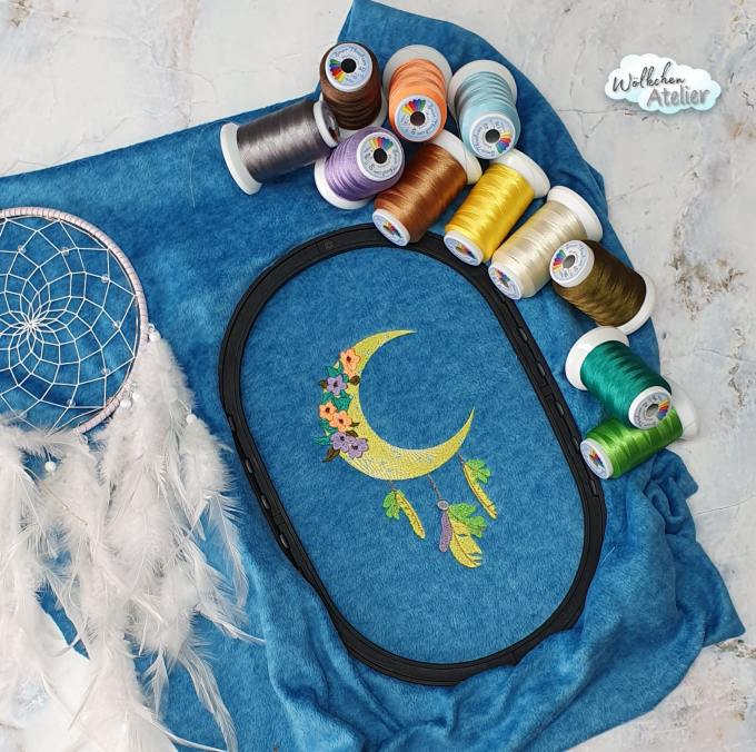 Borduurbestand Stickzebra Mond Traumfänger, Duits