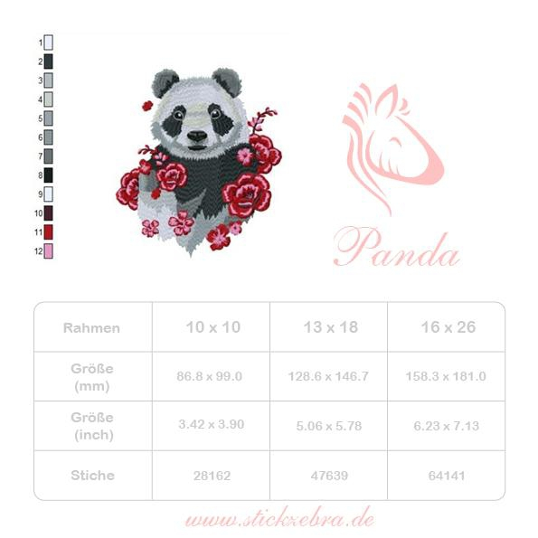 Borduurbestand Stickzebra Panda, Duits