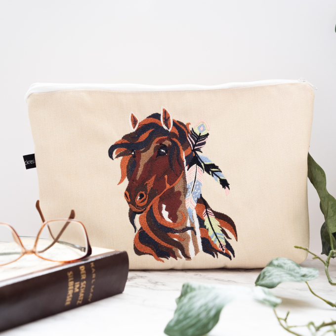 Borduurbestand Stickzebra Pferd Boho, Duits