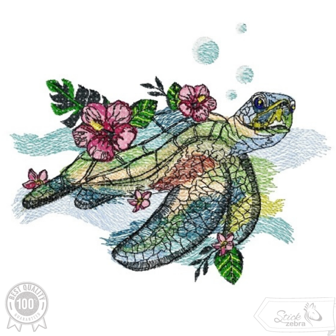 Borduurbestand Stickzebra Schildkröte, Duits