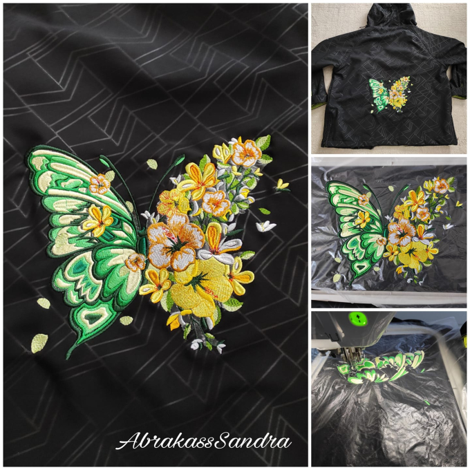 Borduurbestand Stickzebra Schmetterling, Duits