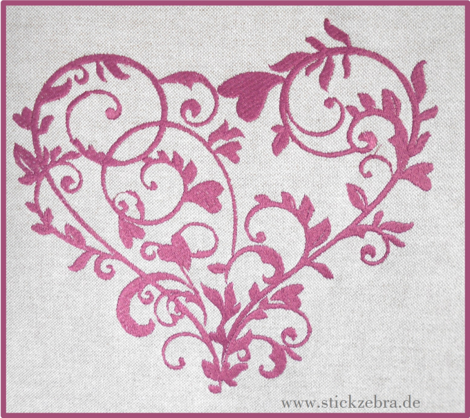 Borduurbestand Stickzebra golvend hart, Duits