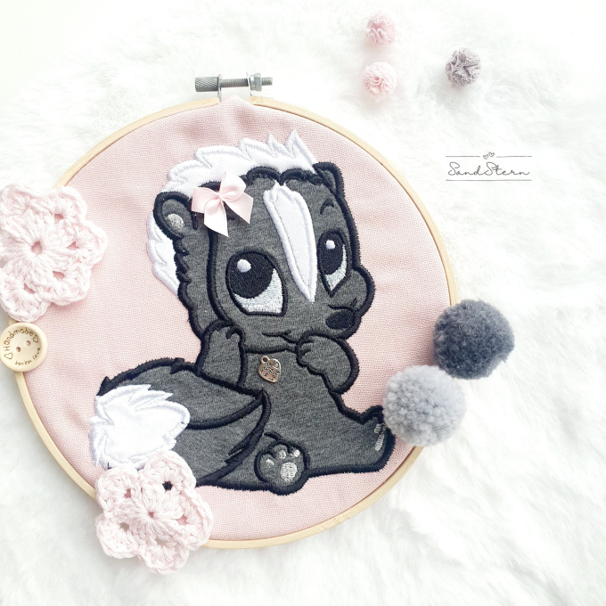 Borduurbestand Stickzebra Stinktier, Duits