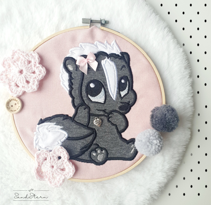 Borduurbestand Stickzebra Stinktier, Duits