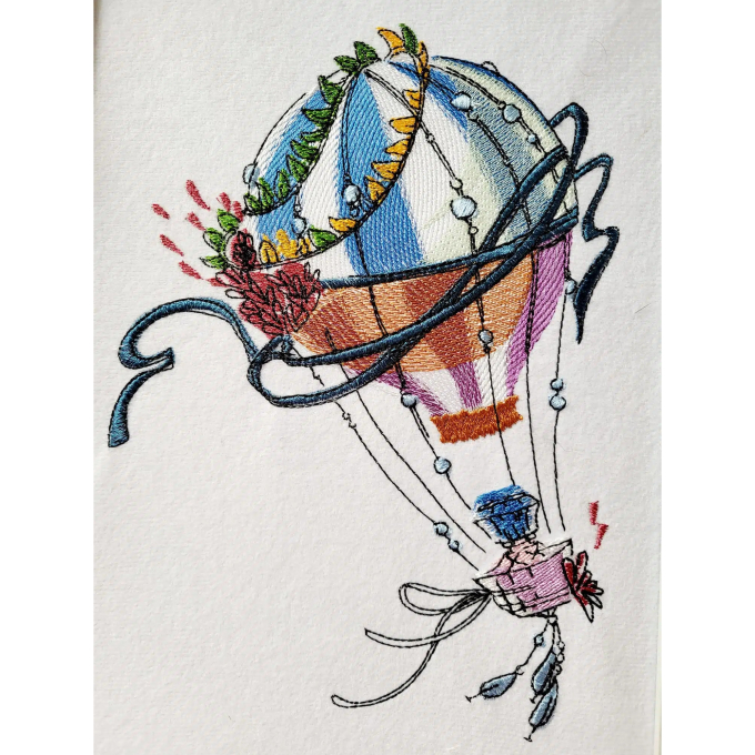 Borduurbestand Stickzebra Zauberhafter Ballon, Duits