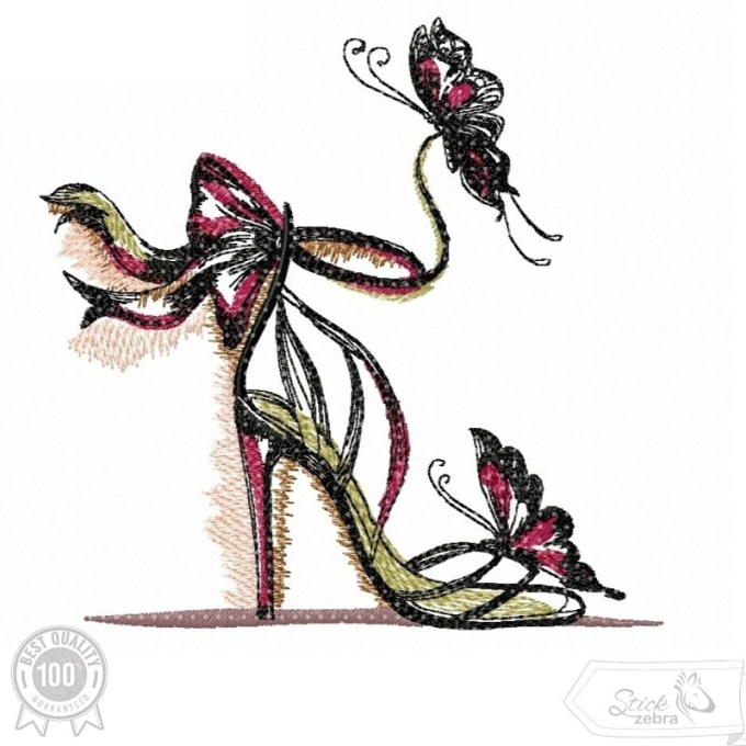 Borduurbestand Stickzebra betoverende high heel, Duits