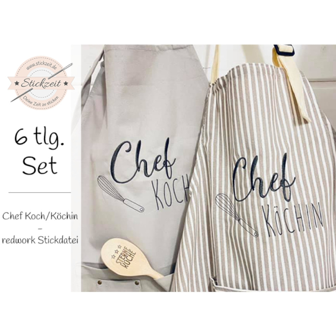 Fichier modèle broderie Chef cuisinier Stickzeit