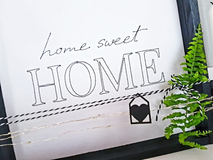 Fichier modèle broderie Message Home Sweet Home Stickzeit