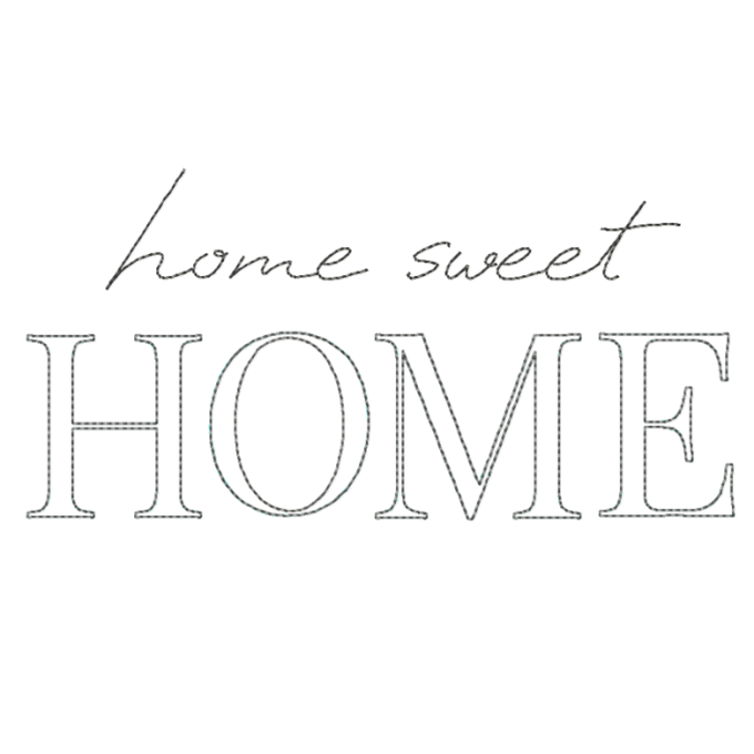 Fichier modèle broderie Message Home Sweet Home Stickzeit