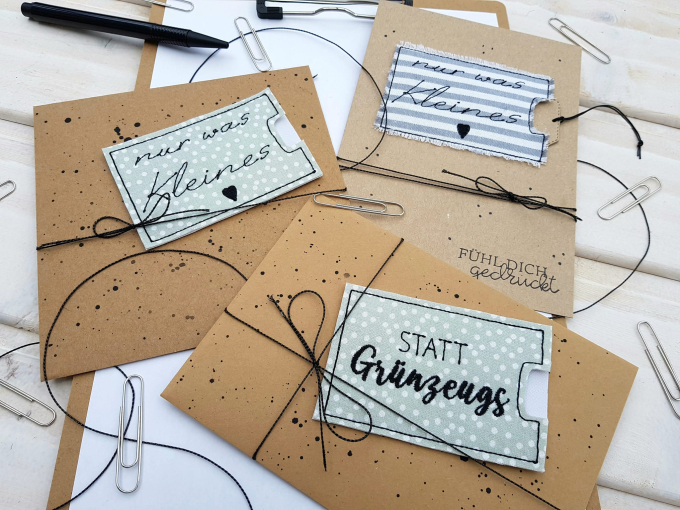 Fichier modèle broderie Pochette pour bon d'achat ou argent Stickzeit