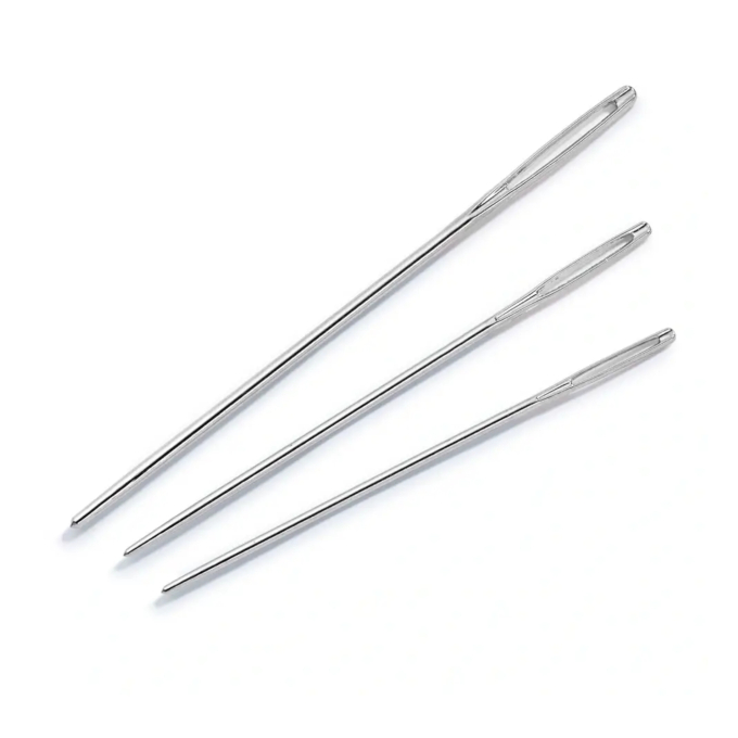 6 Aiguilles à broder Prym N°18-22 sans pointe pointue, couleur argent