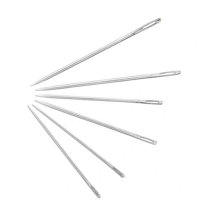 6 Aiguilles à repriser courtes Prym N°5/0-1/0, couleur argent