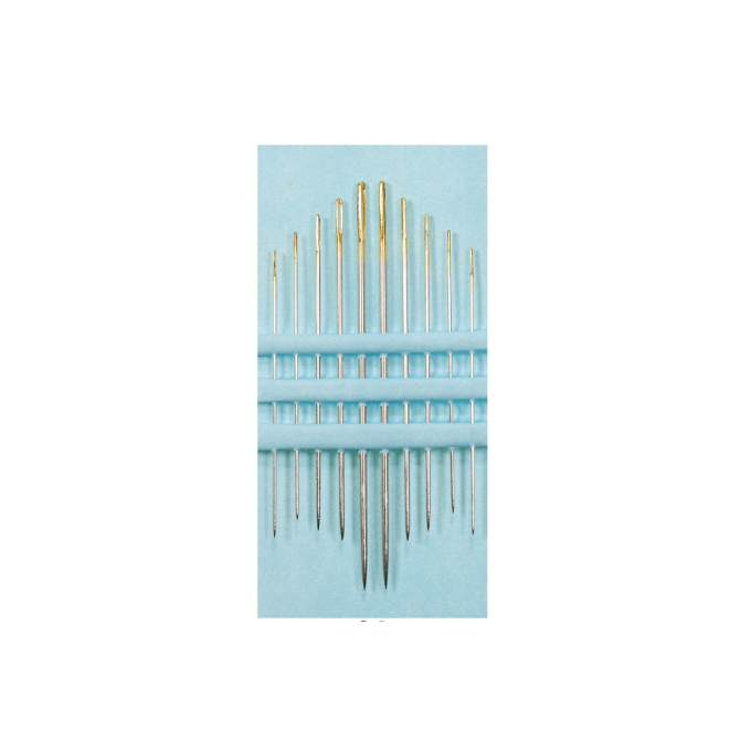 10 Aiguilles à repriser courtes N°1-9, couleur argent
