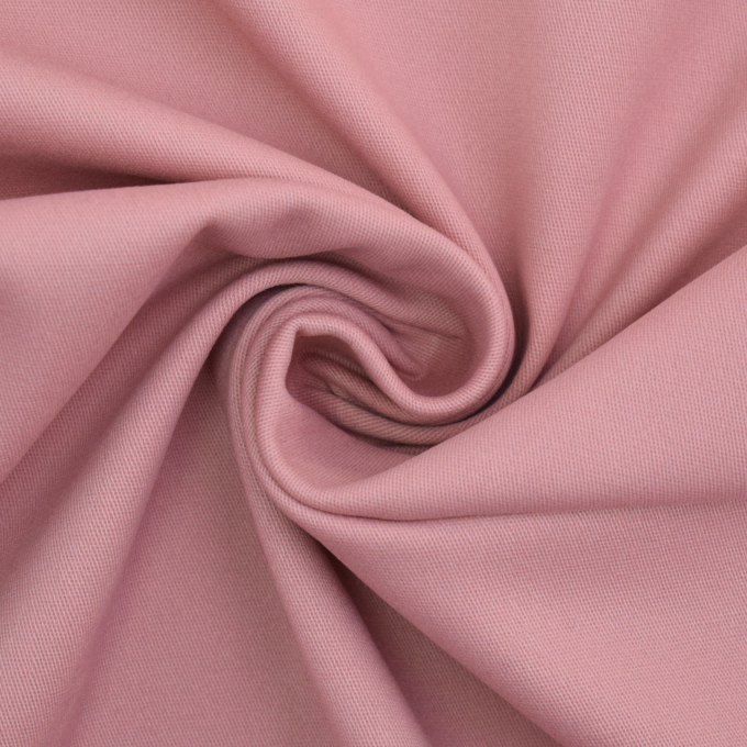 Tissu coton sergé twill stretch doux Peach Touch, vieux rose
