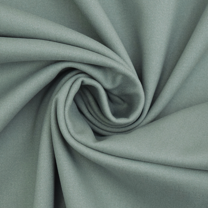 Tissu coton sergé twill stretch doux Peach Touch, vert pâle