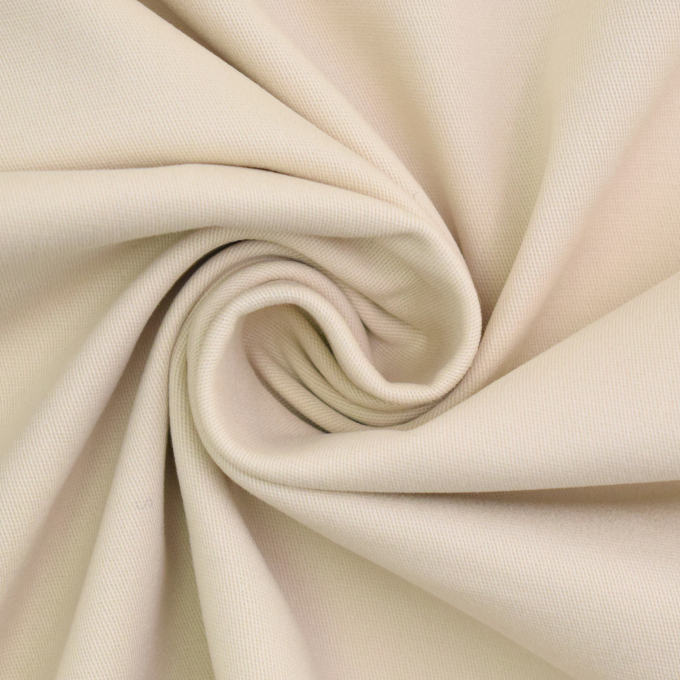 Tissu coton sergé twill stretch doux Peach Touch, crème