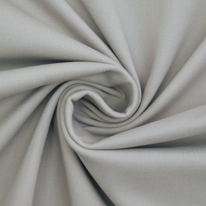 Tissu coton sergé twill stretch doux Peach Touch, gris clair