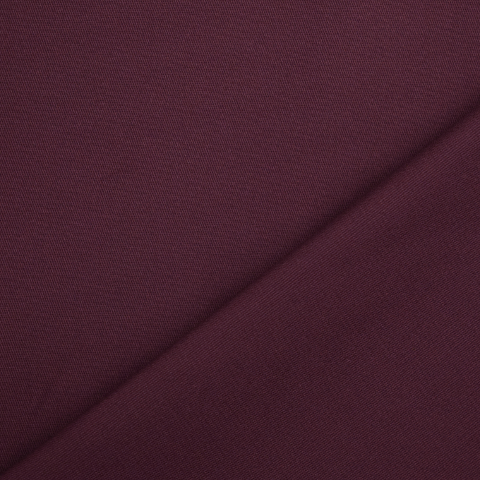 Tissu coton sergé twill stretch doux Peach Touch, lie de vin