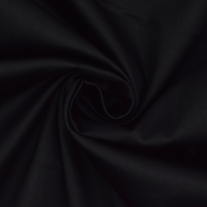 Tissu satin de coton stretch, noir