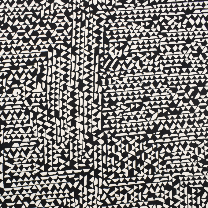 Tissu satin de coton stretch Triangle, noir