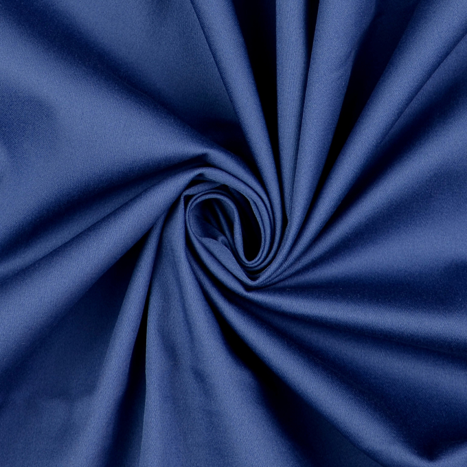 Satin de coton Stretch uni, bleu Tissus Hemmers