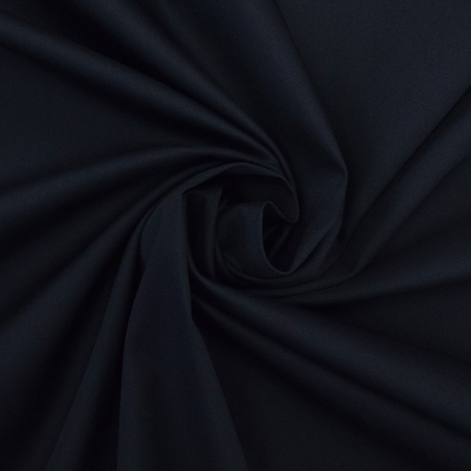 Tissu satin de coton stretch uni, bleu marine