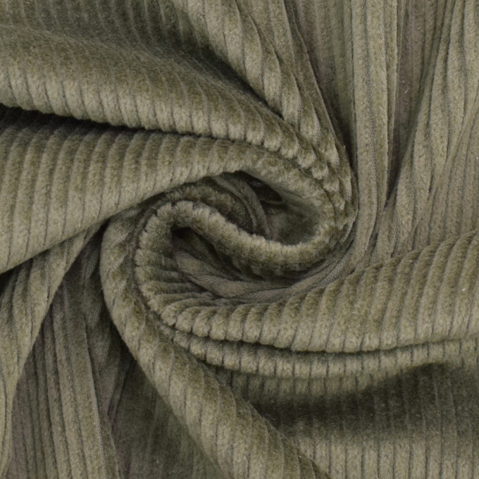 Tissu velours côtelé stretch Susi, kaki