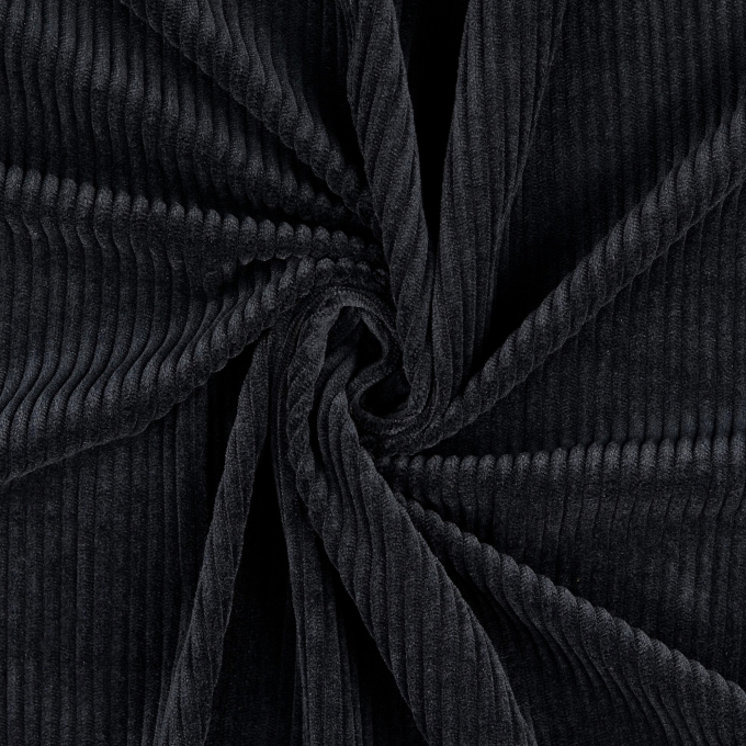 Stretch corduroy Soft-Finish, zwart
