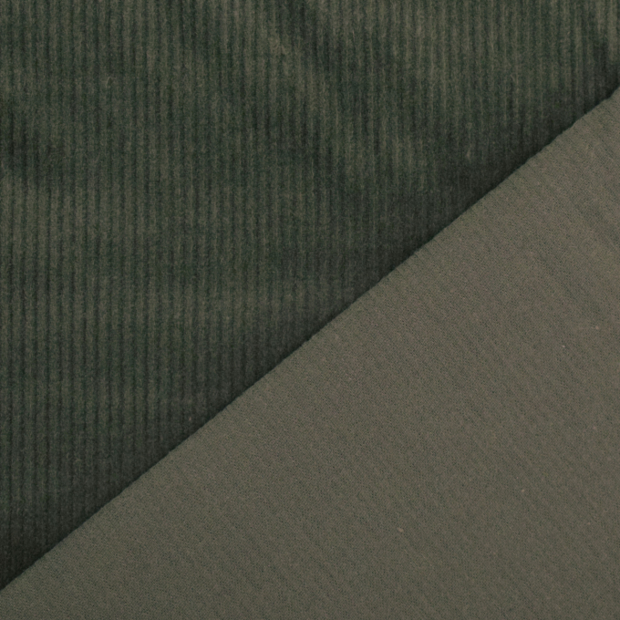 Tissu velours côtelé stretch uni, vert foncé