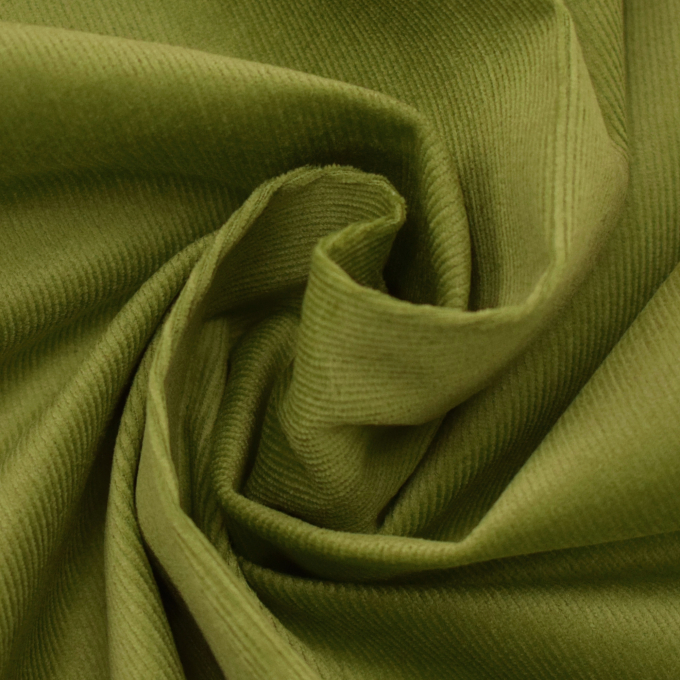 Tissu velours côtelé milleraies stretch, vert