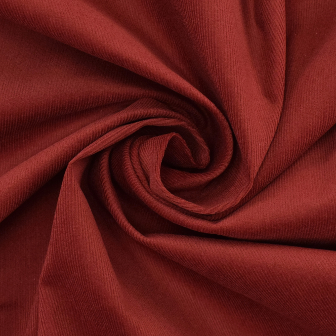 Stretch fijne corduroy, terracotta rood