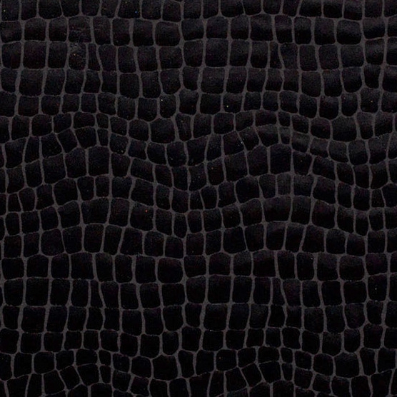 Stretch foil jersey croco, black