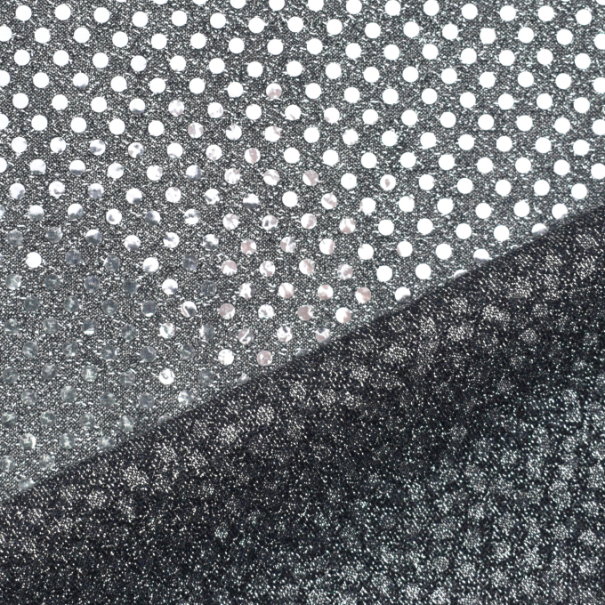 Tissu paillettes stretch, argent sombre