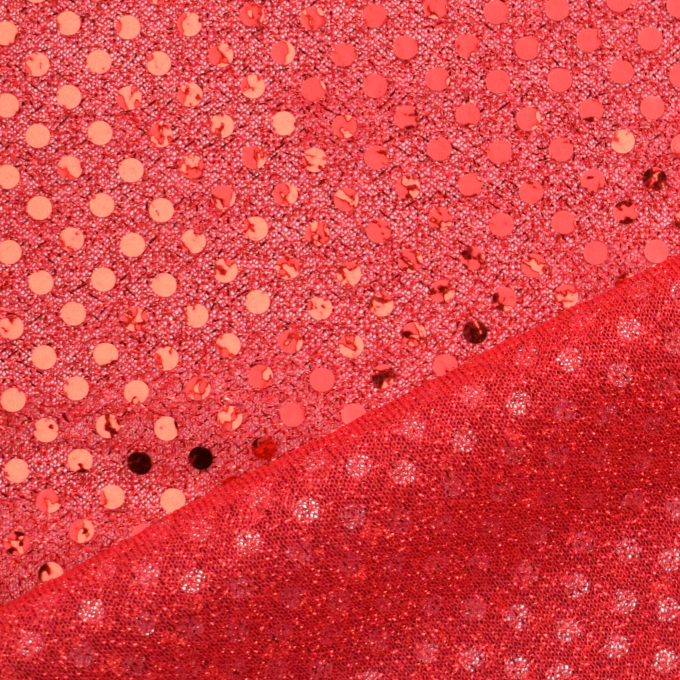 Tissu paillettes stretch, rouge