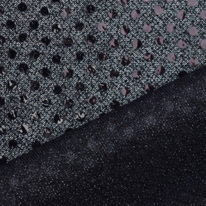 Tissu paillettes stretch, noir